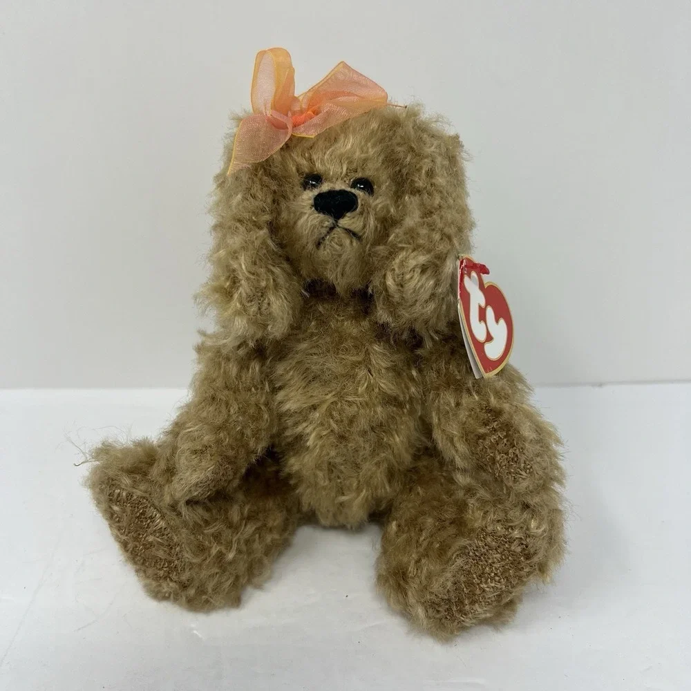 Ty Dog Plush Stuffed Animal Toy Attic Treasures CASSANDRA Pup w/ Bow 7